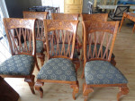 Wood Table and Six Chairs Plus One Leaves