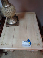 Henredon Wood Rose Colored End Table
