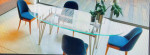 42" X 70" Oval Glass Dinner Table
