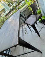 Wood & Metal Patio Table & Chairs - Gently Used