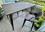 Wood & Metal Patio Table & Chairs - Gently Used