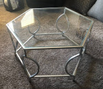 Hexagon Glass top Coffee Table