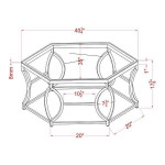 Hexagon Glass top Coffee Table