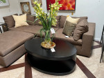 Noir Eclipse Oval Coffee Table in Black Steel