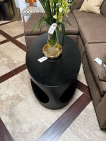 Noir Eclipse Oval Coffee Table in Black Steel