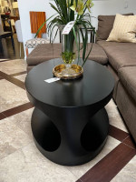 Noir Eclipse Oval Coffee Table in Black Steel