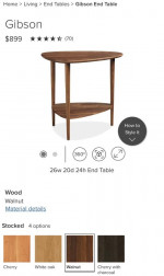 Room & Board Gibson Walnut Side End Table