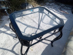Regency style steel/glass coffee table