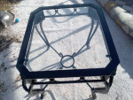 Regency style steel/glass coffee table