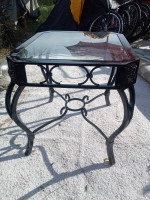 Regency style steel/glass coffee table