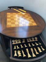 Wooden Chess Table and Chairs