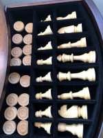 Wooden Chess Table and Chairs