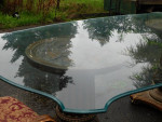 Elegant Formal Beveled Glass Top Dining Table & Chairs