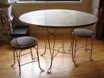 Twisted iron table & 2 chairs