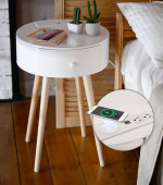 Firm Price! Brand New in a Box Round Side Table w/Charging Station