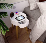 Firm Price! Brand New in a Box Round Side Table w/Charging Station