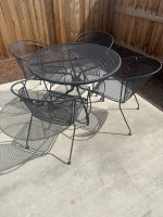 Wrought Iron Patio Table with 4 Chairs