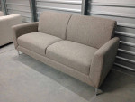 BRAND NEW Modern Gray Loveseat Sofa with Chrome Legs
