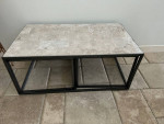 Stone Marble Coffee Table - Modern 3 piece Nesting Tables versatile