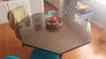 Modern Mid Century Solid Wood Walnut Oak Octagon Pedestal Dining Table