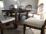 Dining chairs and round table