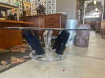 Hollywood Regency Glass Top Acrylic Lucite Coffee Table