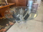 Hollywood Regency Glass Top Acrylic Lucite Coffee Table
