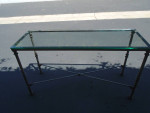 GLASS TABLE AND METAL.