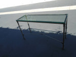 GLASS TABLE AND METAL.