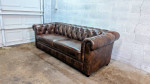 Abbyson Living Top Grain Leather Chesterfield Sofa Couch