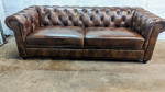 Abbyson Living Top Grain Leather Chesterfield Sofa Couch
