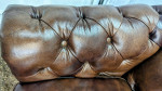 Abbyson Living Top Grain Leather Chesterfield Sofa Couch