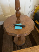 Oak Table with lamp