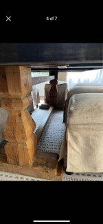 Metal and wood dining table and 8 chairs
