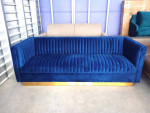 NEW Modern Blue Velvet Sofa and Chair Living Room Set