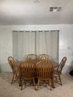 Solid Wood Extendable Table with 6 Windsor Chairs