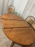 Solid Wood Extendable Table with 6 Windsor Chairs