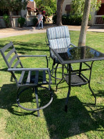 Bar height bistro table set with 2 chairs