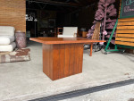 Mid Century Modern walnut side Table Display Pedestal