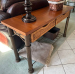 Sofa/Entryway Table w/2 Storage Shelves & 2 Wicker Baskets