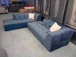 $300 EACH Mid-Century Modern Blue Velvet Sofa Chaise