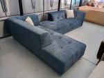 $300 EACH Mid-Century Modern Blue Velvet Sofa Chaise