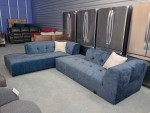 $300 EACH Mid-Century Modern Blue Velvet Sofa Chaise