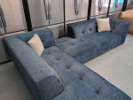 $300 EACH Mid-Century Modern Blue Velvet Sofa Chaise