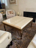 Travertine Marble 43 x 43 coffee table