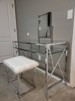 VANITY WITH TABLE, MIRROR AND STOOL BRAND NEW