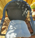2 Grey Resin Wicker Chairs & Table