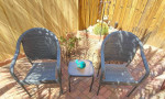 2 Grey Resin Wicker Chairs & Table