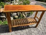 Solid Wood Sofa Entry Table with Open Log Shelf