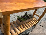 Solid Wood Sofa Entry Table with Open Log Shelf